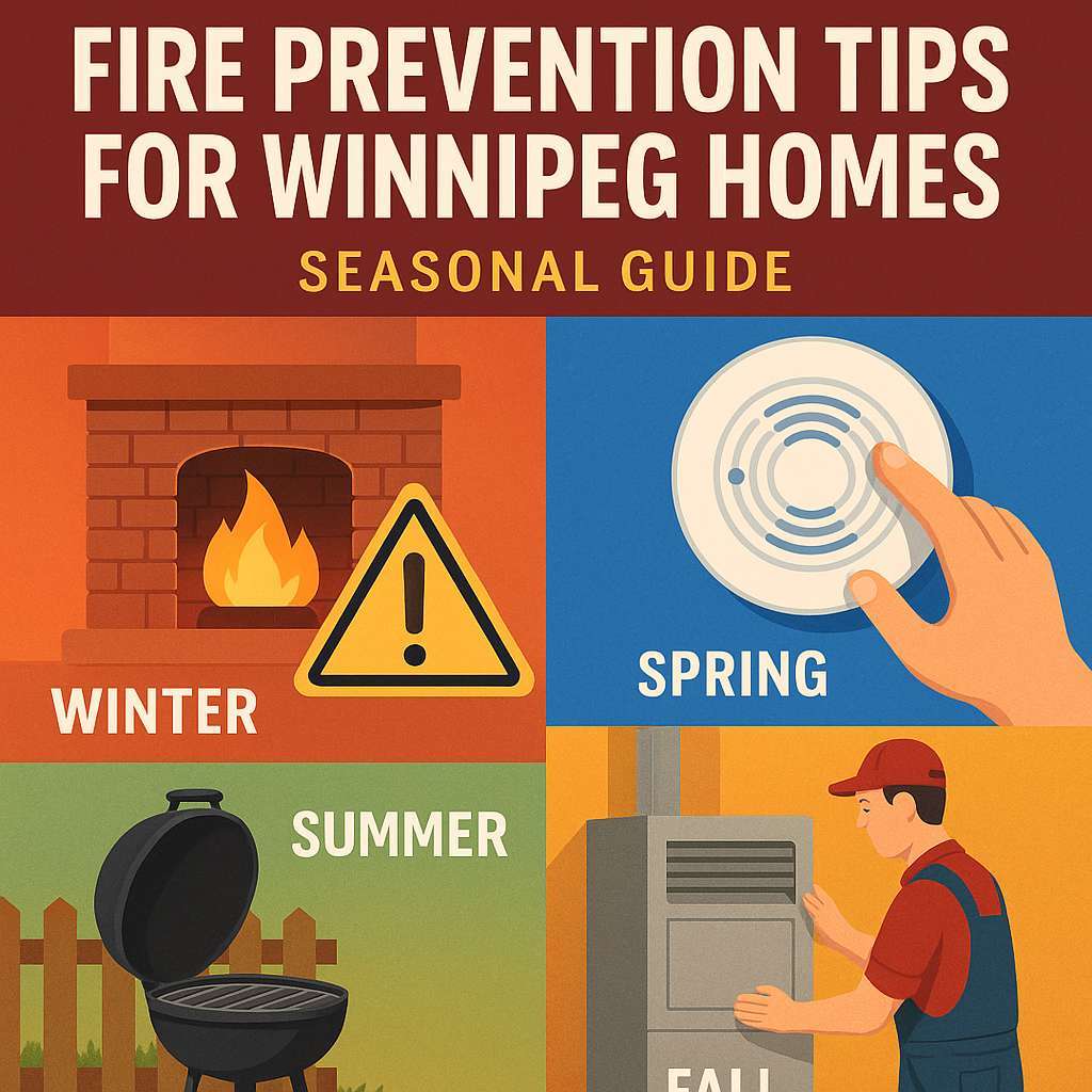 Winnipeg homeowner checking smoke detectors as part of seasonal fire prevention