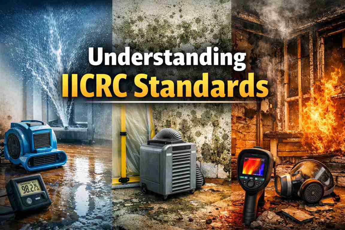IICRC certified restoration technician following industry standards during remediation