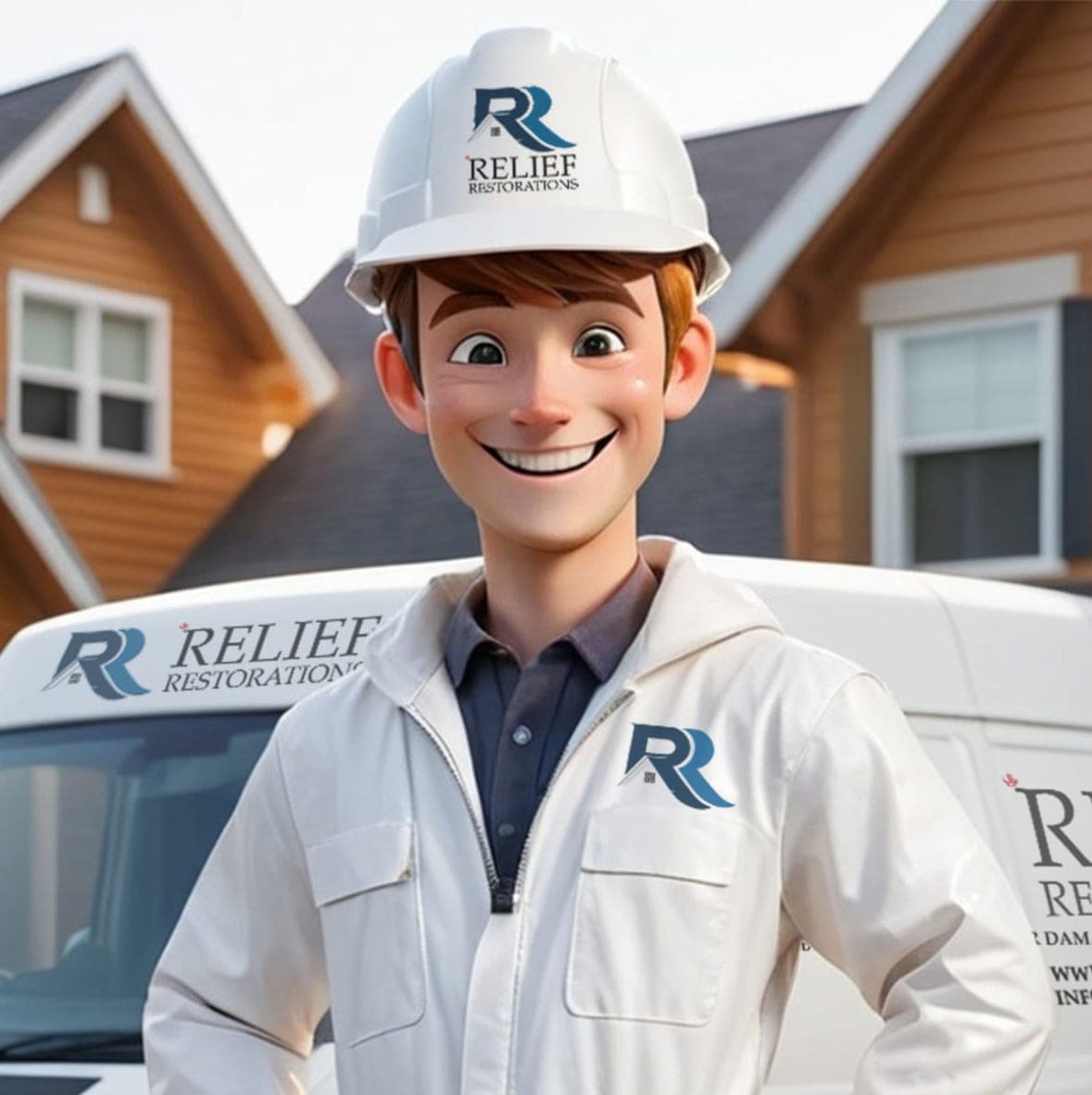 Homeowner meeting with a restoration company representative to verify credentials and service quality