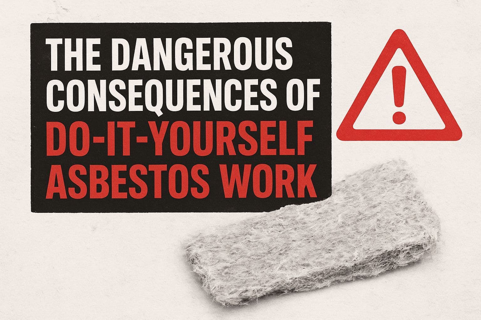 Warning signs and safety barriers at an asbestos remediation worksite