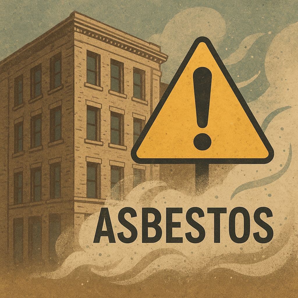 Construction worker at a Winnipeg renovation site where asbestos testing is required before demolition