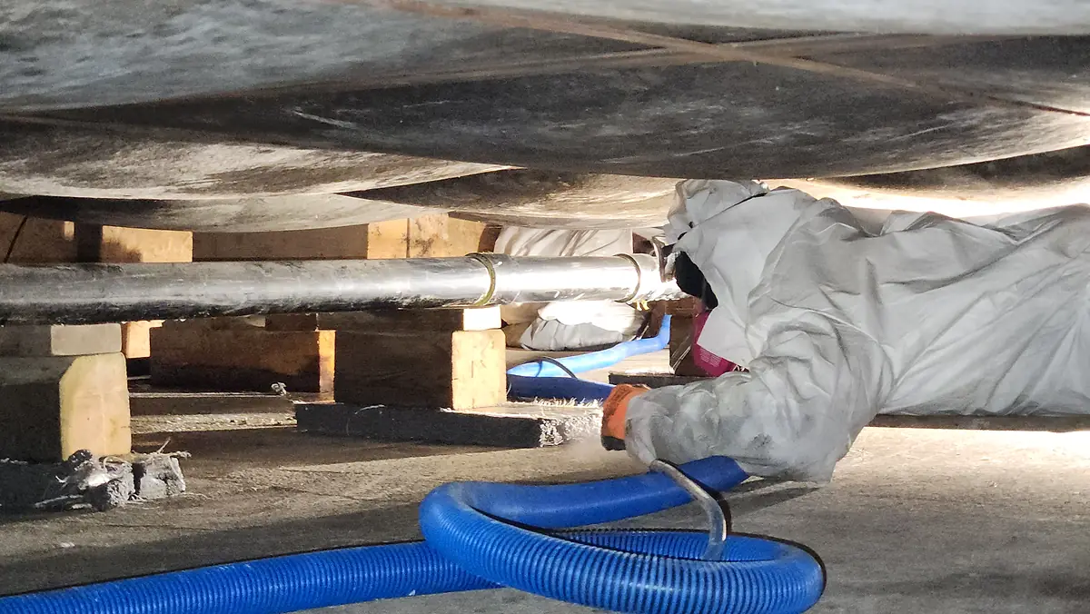 Water extraction and drying underway in a crawlspace